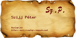 Szijj Péter névjegykártya